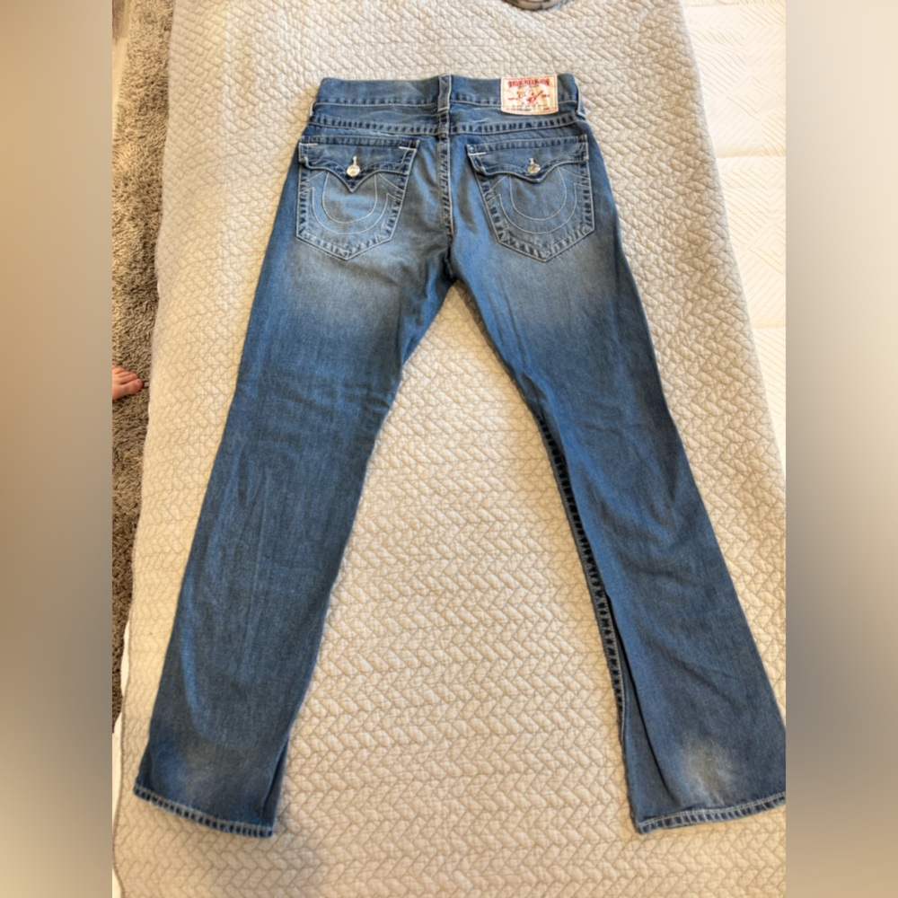 Men’s True Religion basic Straight WFLPS Natural Casual Premium Jeans - Picture 5 of 7